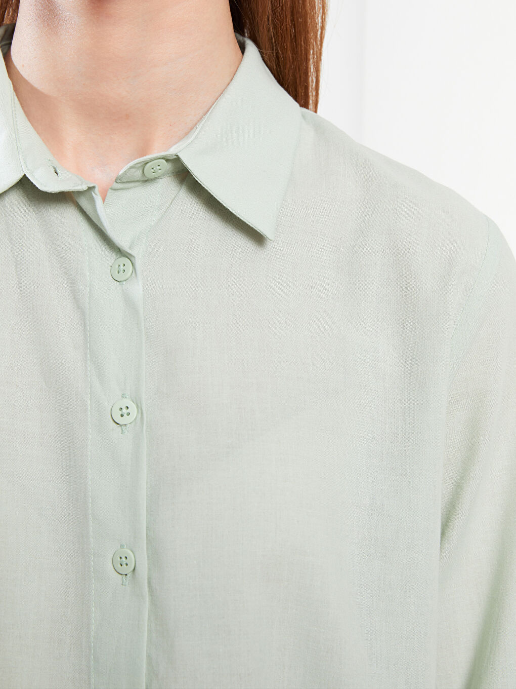 әйелдерге арналған өрнексіз поплин жейде туника-3