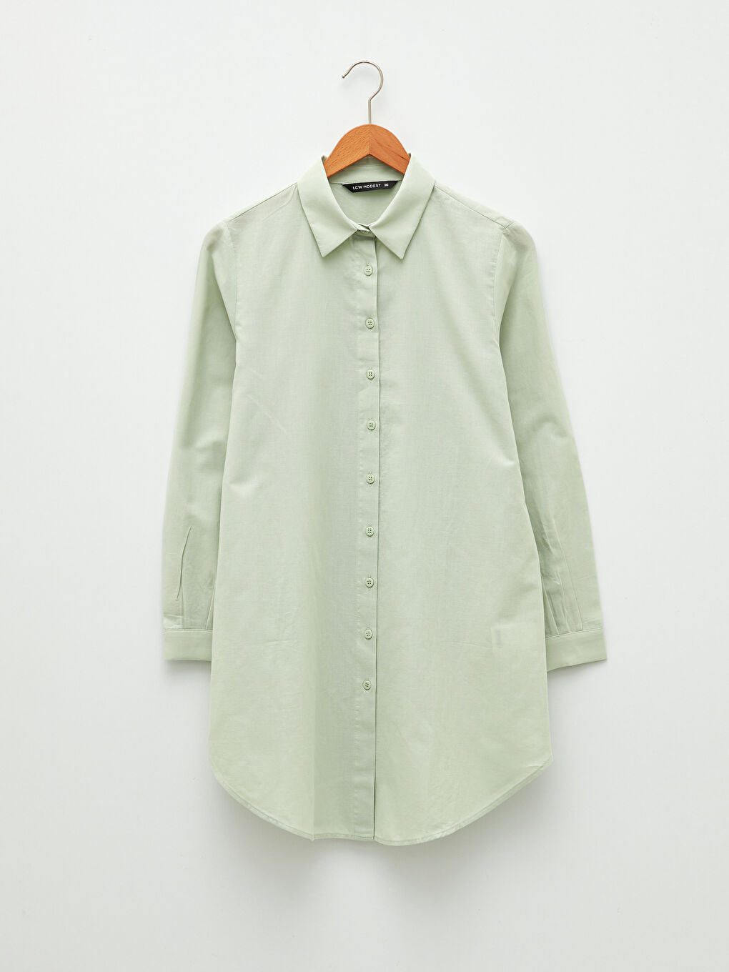 әйелдерге арналған өрнексіз поплин жейде туника-5