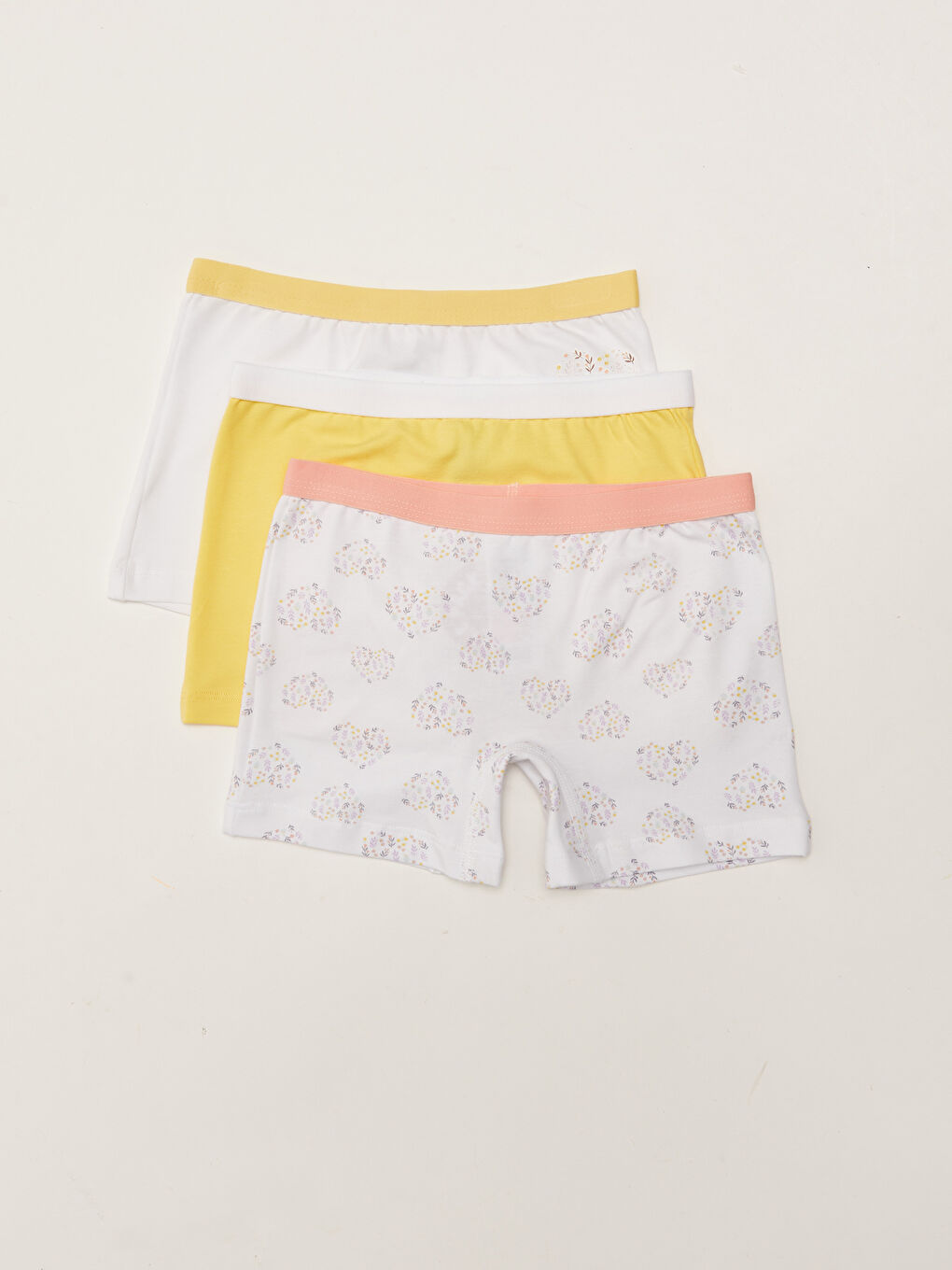 سراويل بوكسر قطن مطبوع للبنات - ٣ قطع
