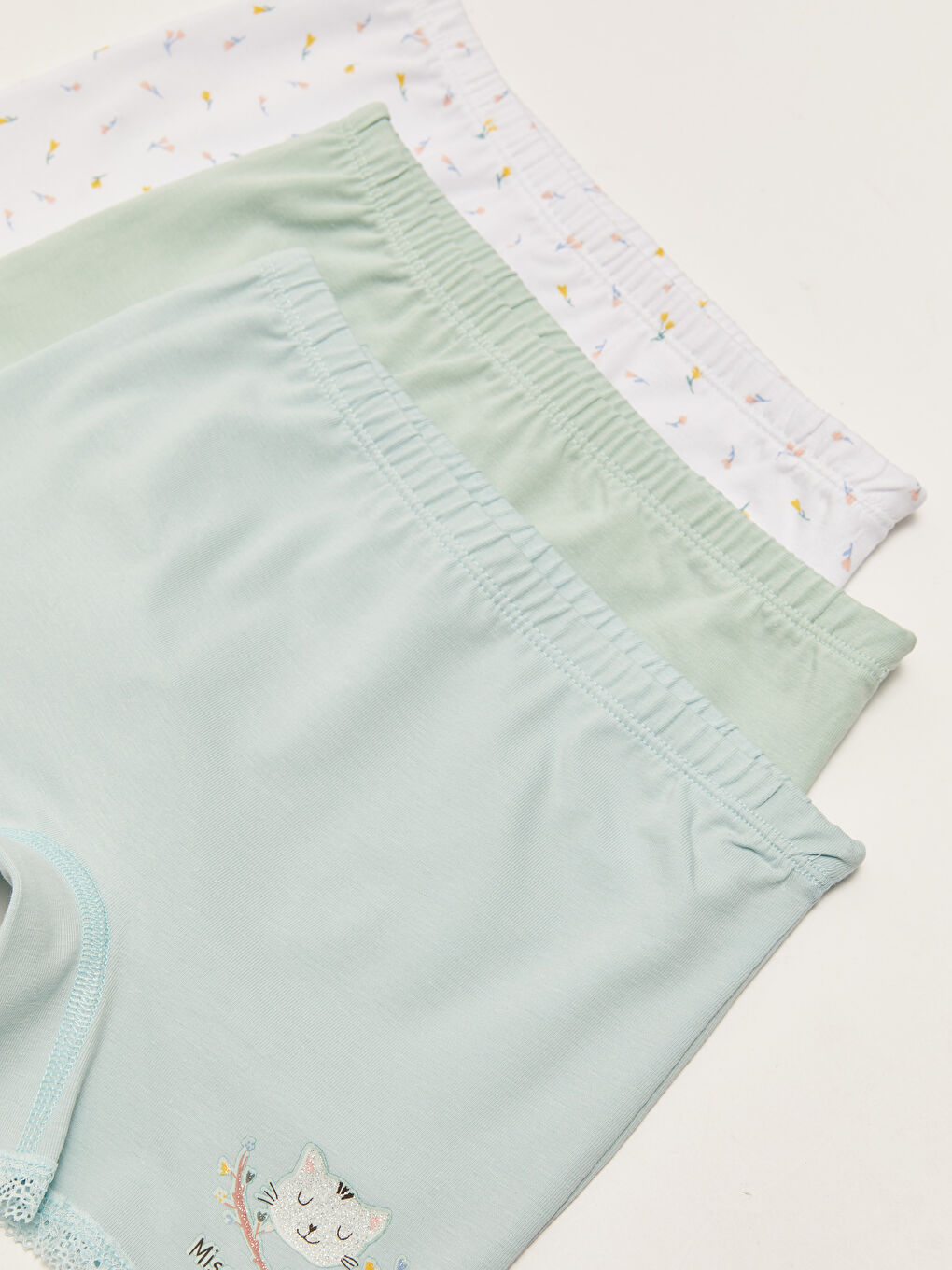 سراويل بوكسر قطن مطبوع للبنات - ٣ قطع-2