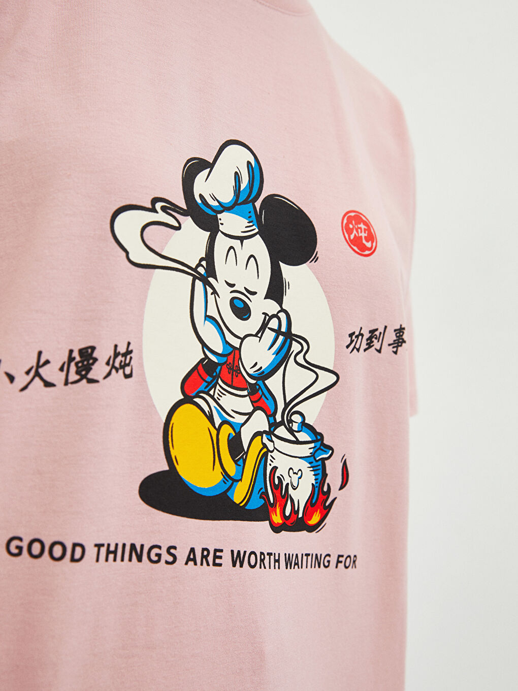 Crew Neck Mickey Mouse Printed Short Sleeve Women's Tunic-3