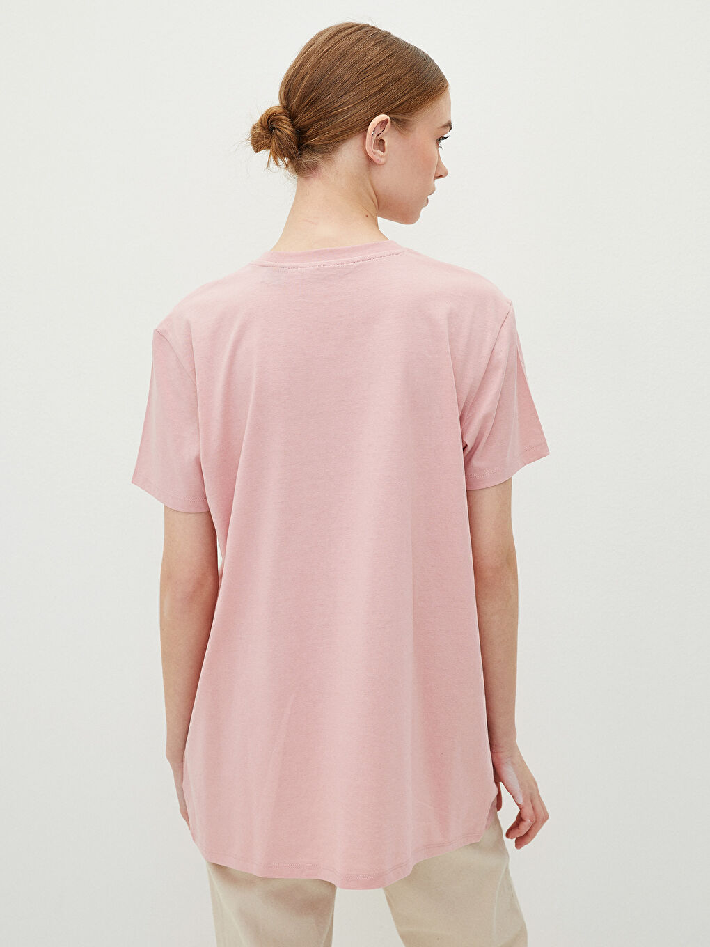 Crew Neck Mickey Mouse Printed Short Sleeve Women's Tunic-4