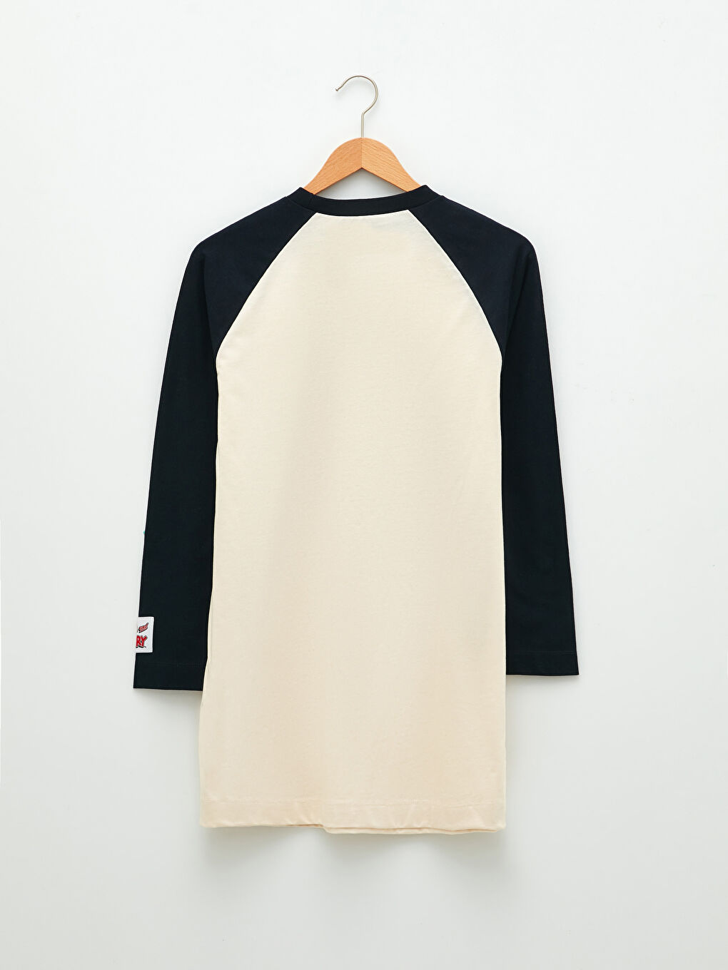 Lacivert Bisiklet Yaka Tom ve Jerry Baskılı Uzun Kollu Pamuklu Kadın Tunik-6