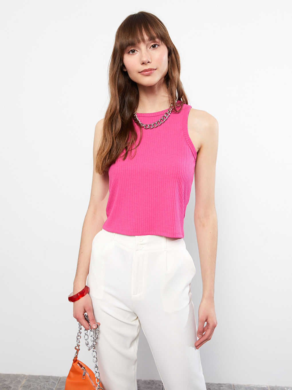 Female Crew Neck Plain Singlet -S2EK47Z8-GZ6