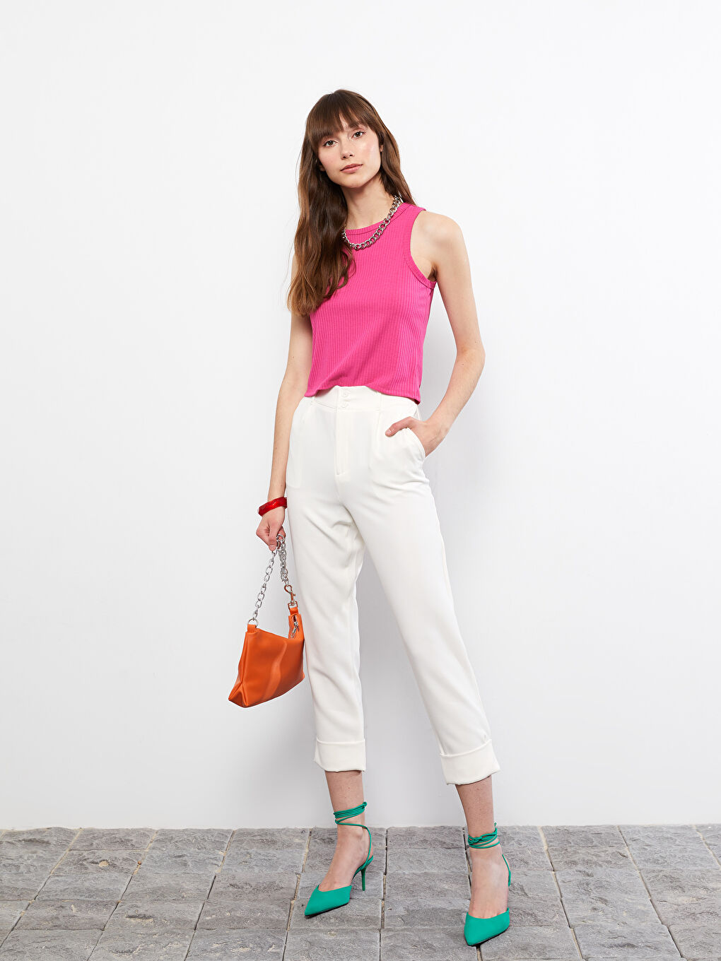 Female Crew Neck Plain Singlet -S2EK47Z8-GZ6