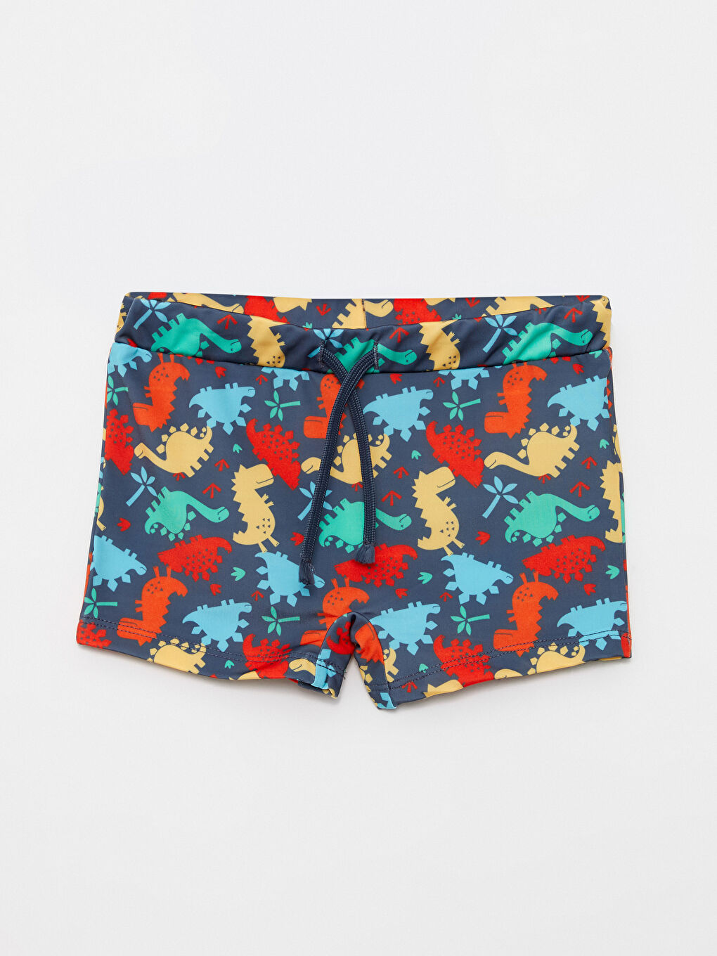 Lacivert Bisiklet Yaka Kısa Kollu Baskılı Erkek Bebek Yüzme Giysisi 2'li-3