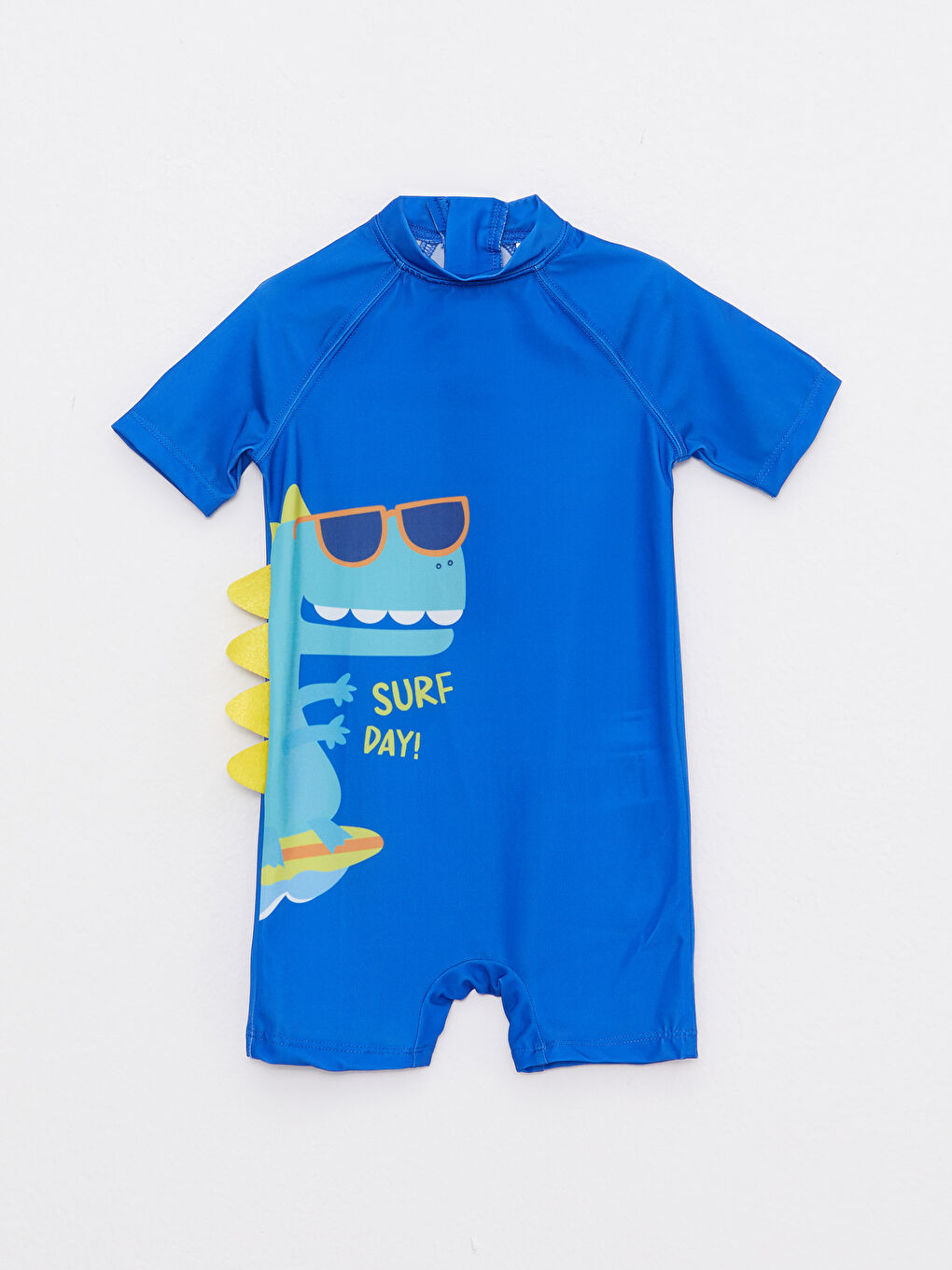 LCW baby Stand-Up Collar Short Sleeve Printed Baby Boys' Swimsuit -S2EK73Z1-HQ2