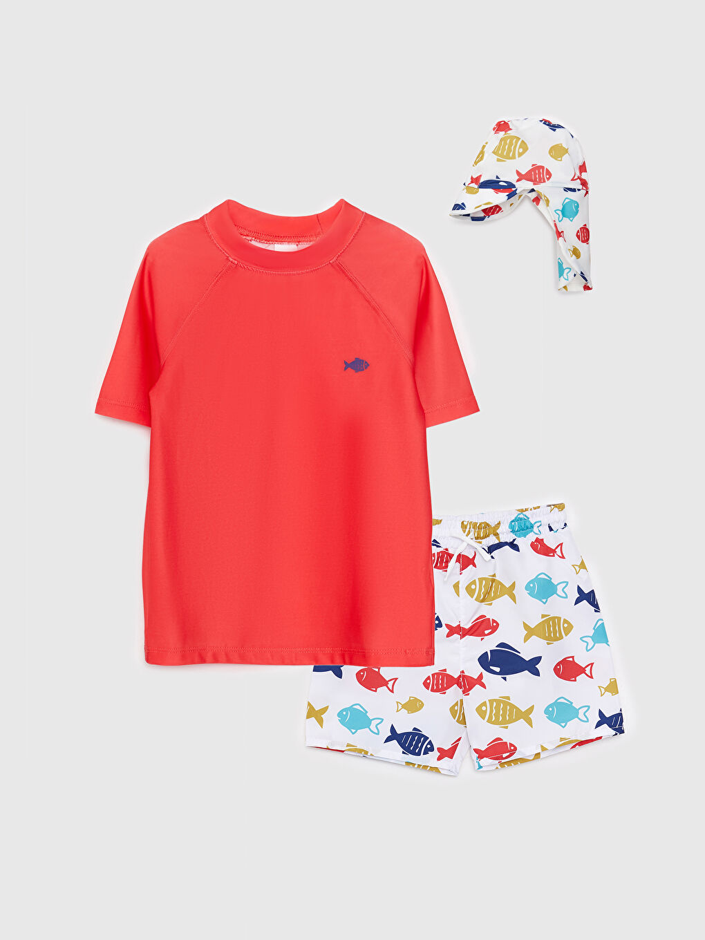 Crew Neck Printed Baby Boy Swimming Suit 3 Pieces