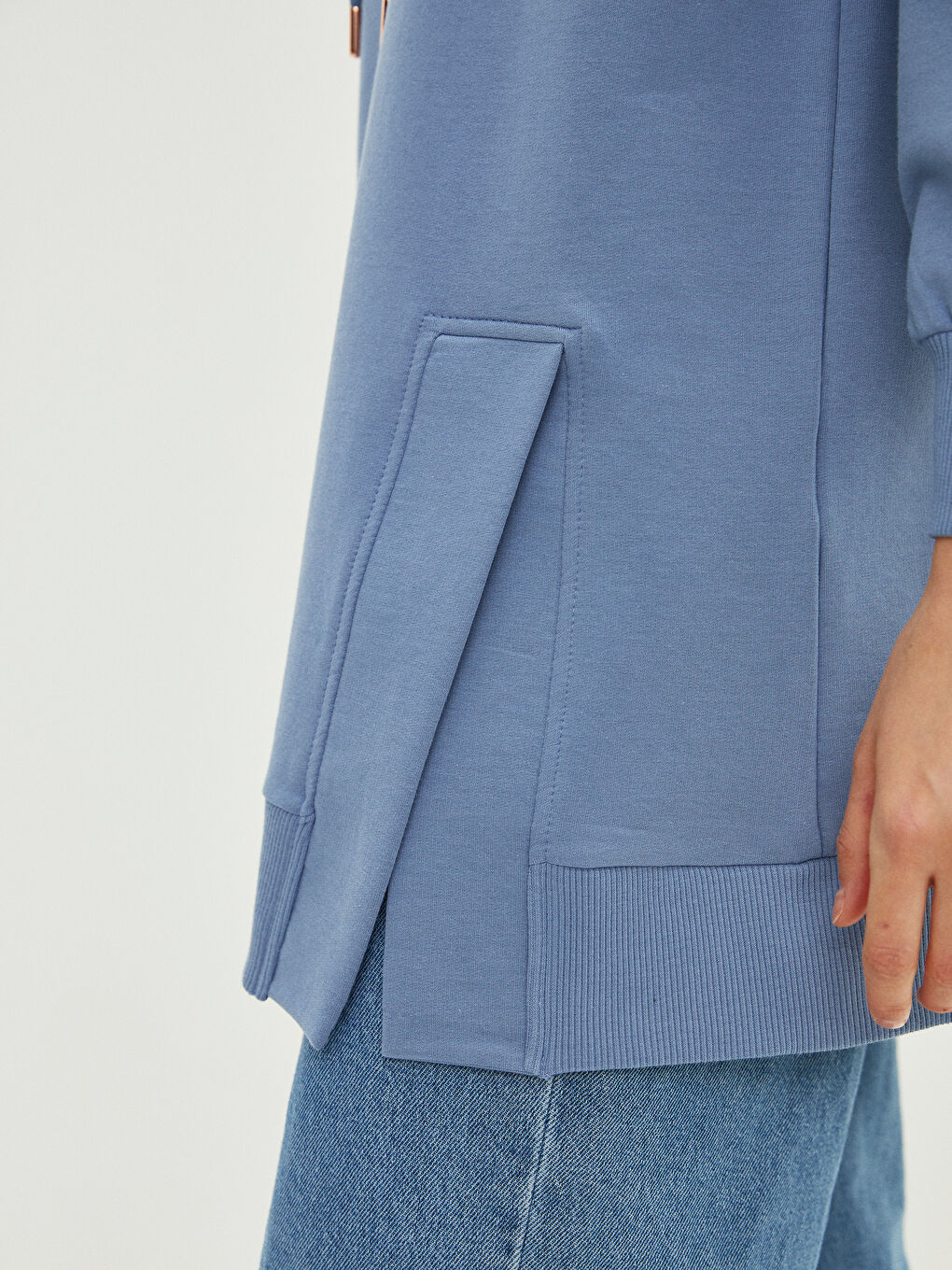 Hooded Regular Long Sleeve Women's Sweatshirt Tunic-2