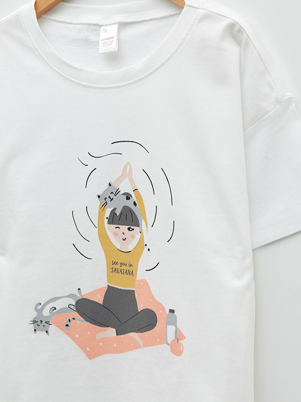 Crew Neck Printed Short Sleeve Girl's Short Pajamas Set -S2EL78Z4-E5X
