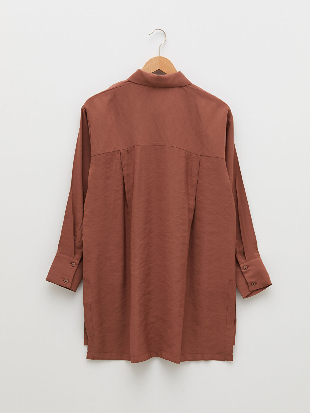 قميص تونيك سادة كم طويل واسع للسيدات-8