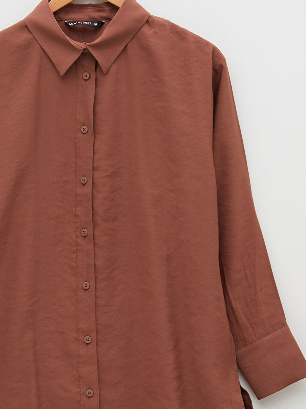 قميص تونيك سادة كم طويل واسع للسيدات-9