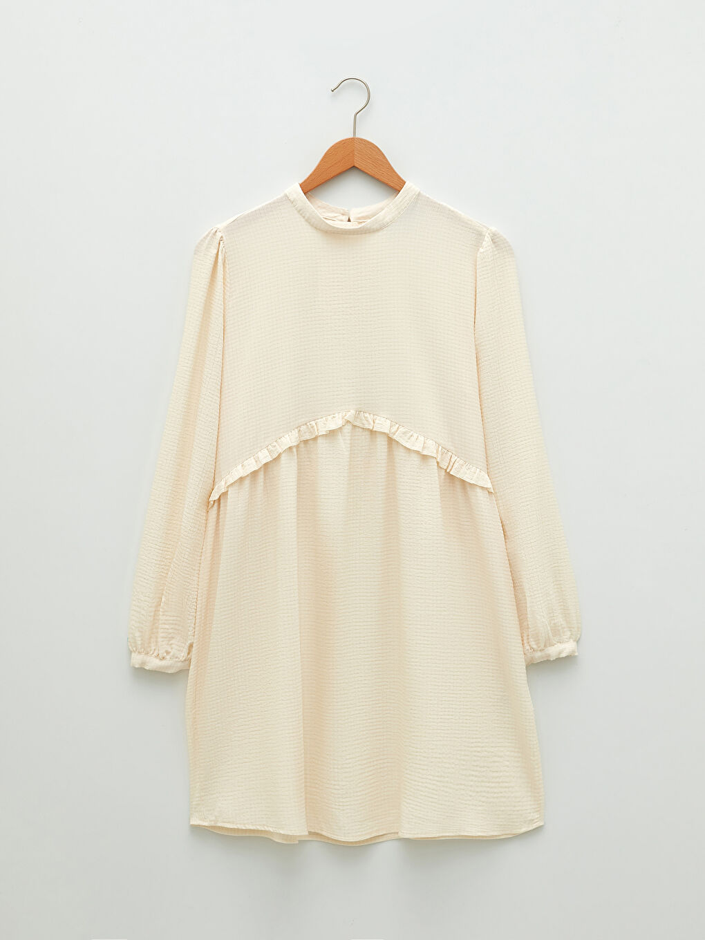 Grandad Collar Patterned Long Sleeve Women's Tunic-4