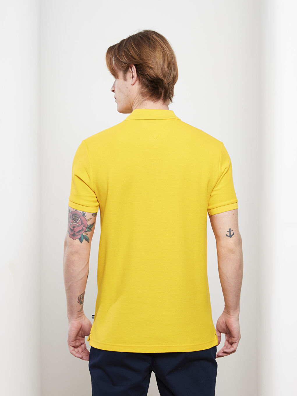 Sarı Polo Yaka Kısa Kollu Erkek Tişört-6