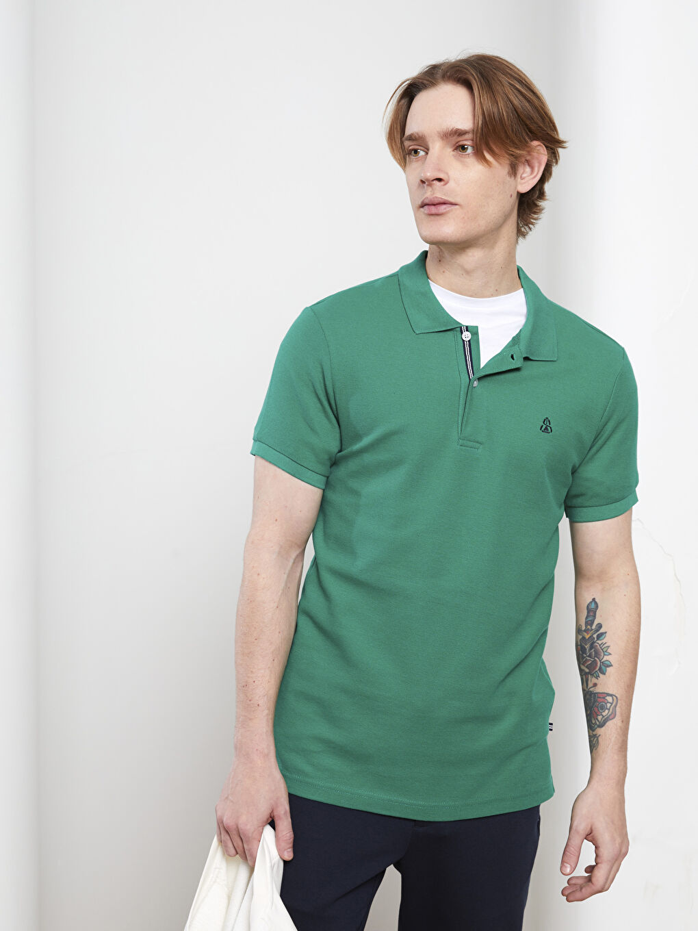 Polo Neck Short Sleeve Men's T-Shirt-4