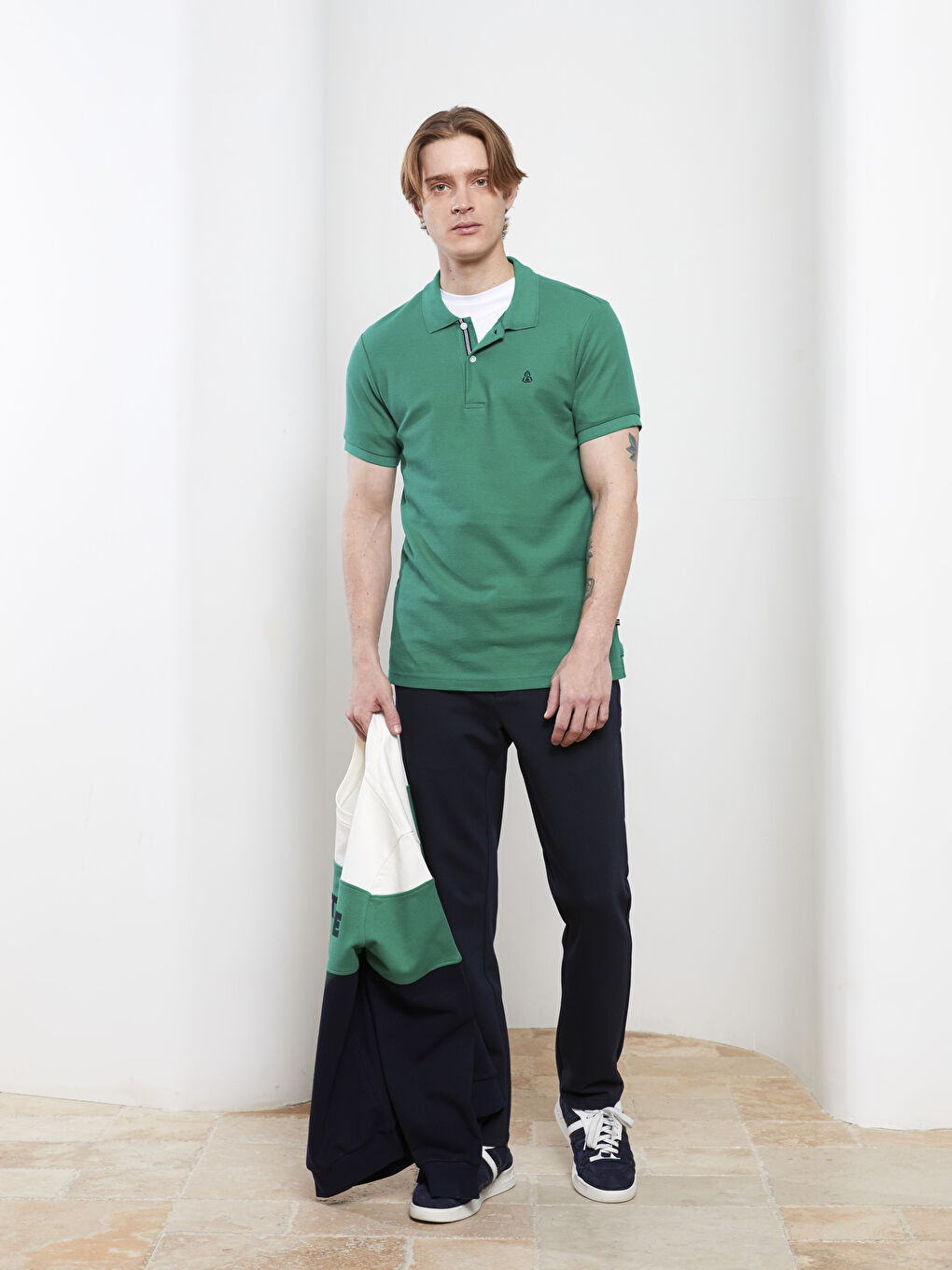Polo Neck Short Sleeve Men's T-Shirt-5