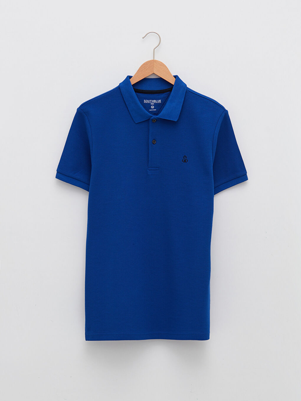Mavi Polo Yaka Kısa Kollu Erkek Tişört-7