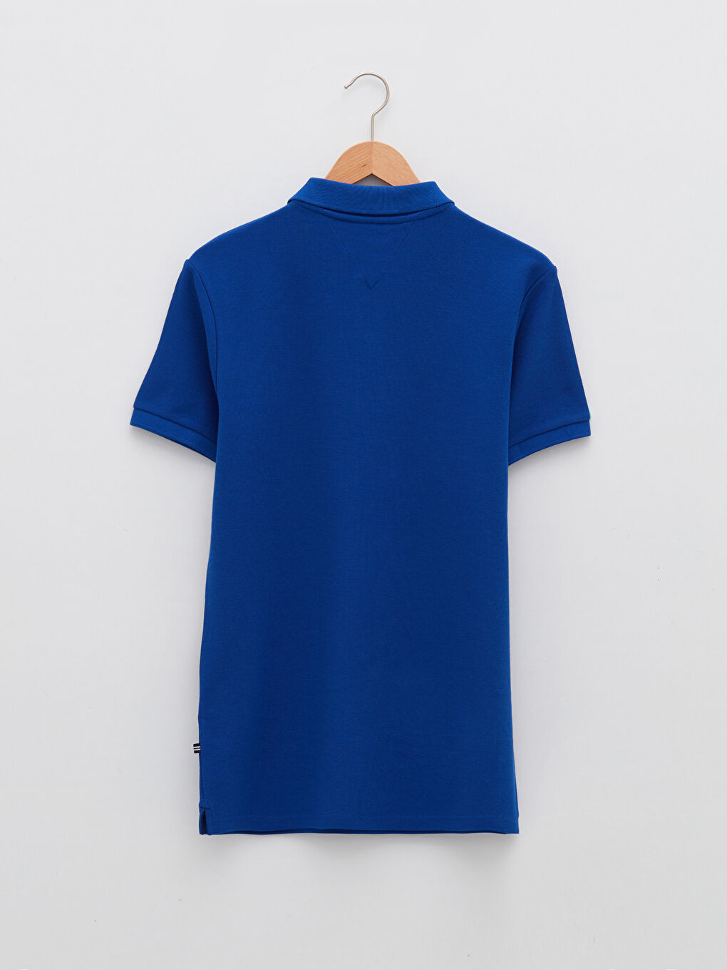 Mavi Polo Yaka Kısa Kollu Erkek Tişört-8