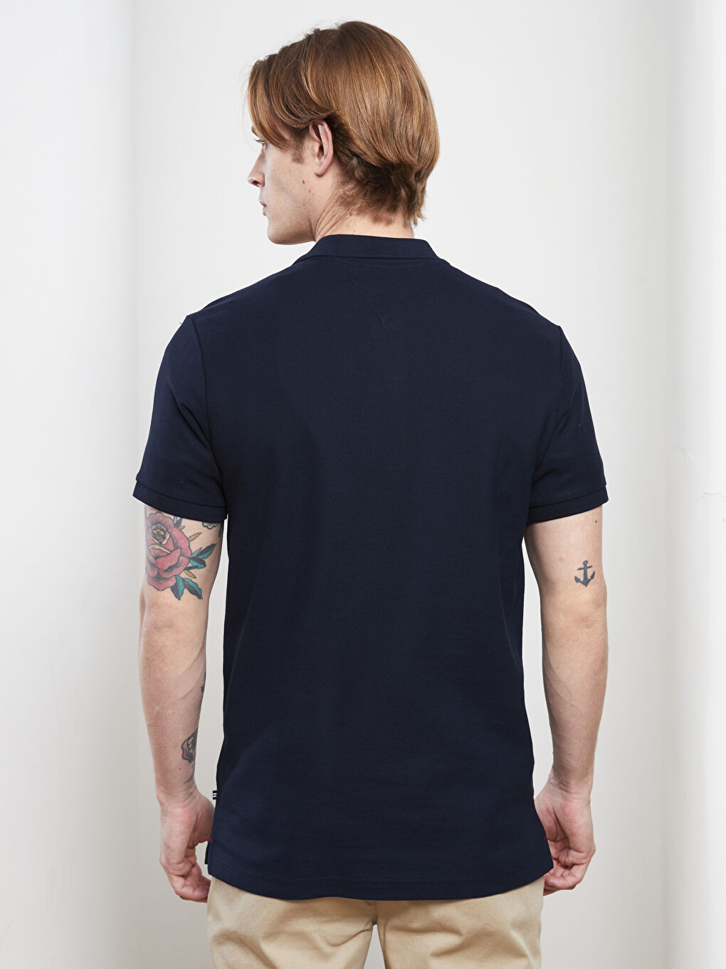 Lacivert Polo Yaka Kısa Kollu Erkek Tişört-5