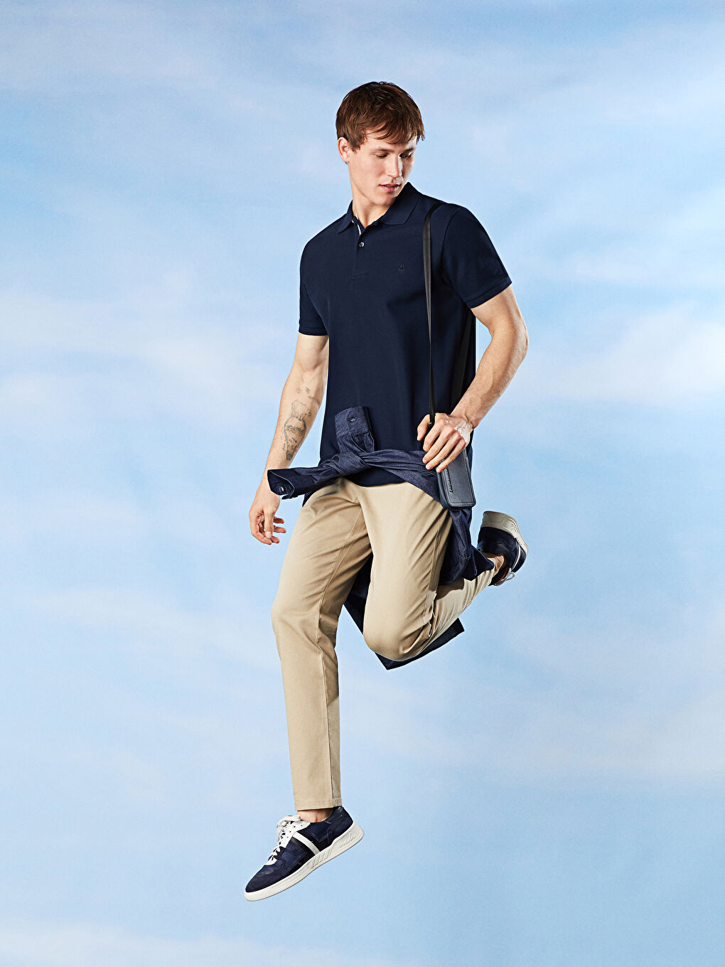 Lacivert Polo Yaka Kısa Kollu Erkek Tişört