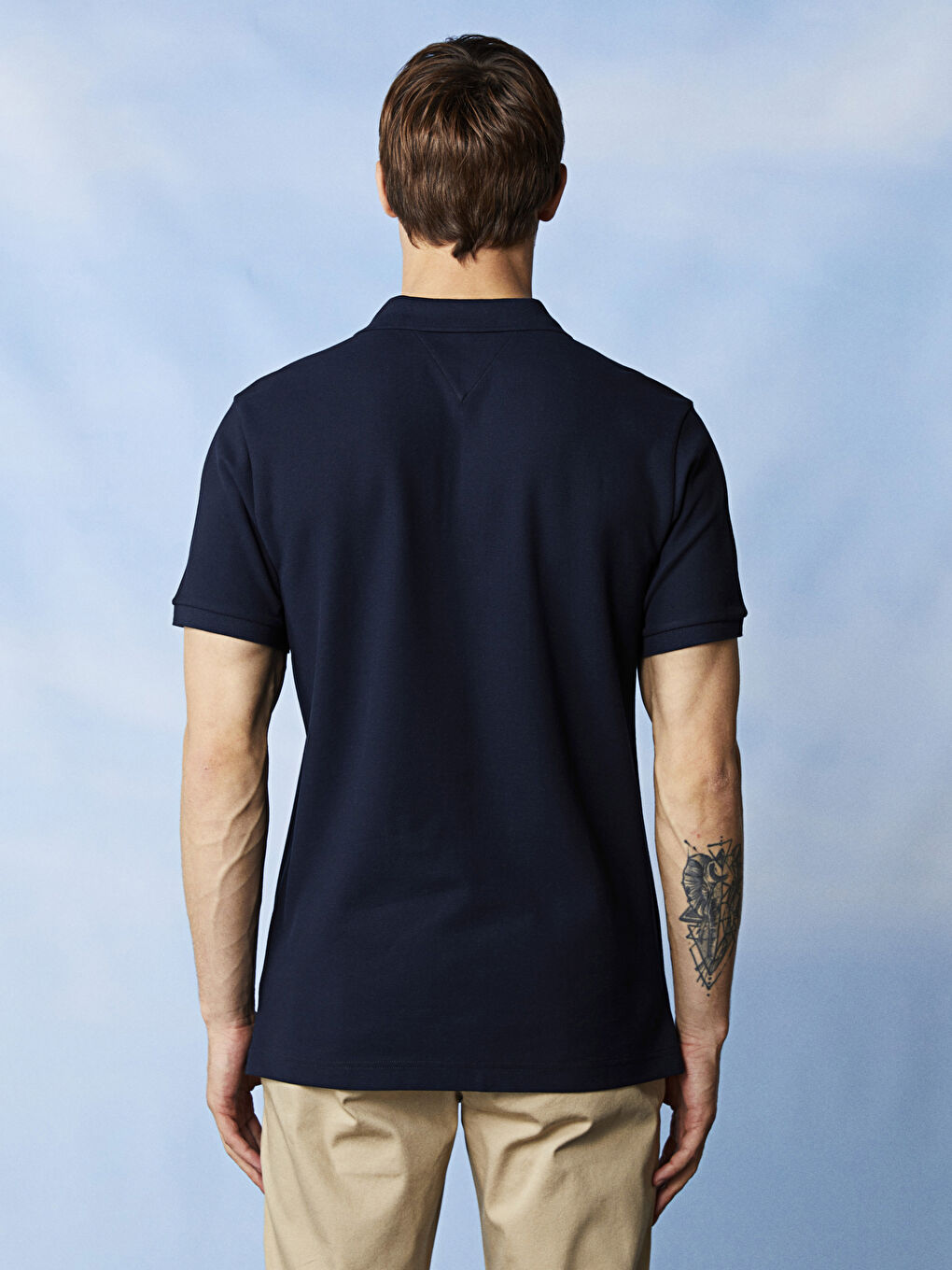 Lacivert Polo Yaka Kısa Kollu Erkek Tişört-2
