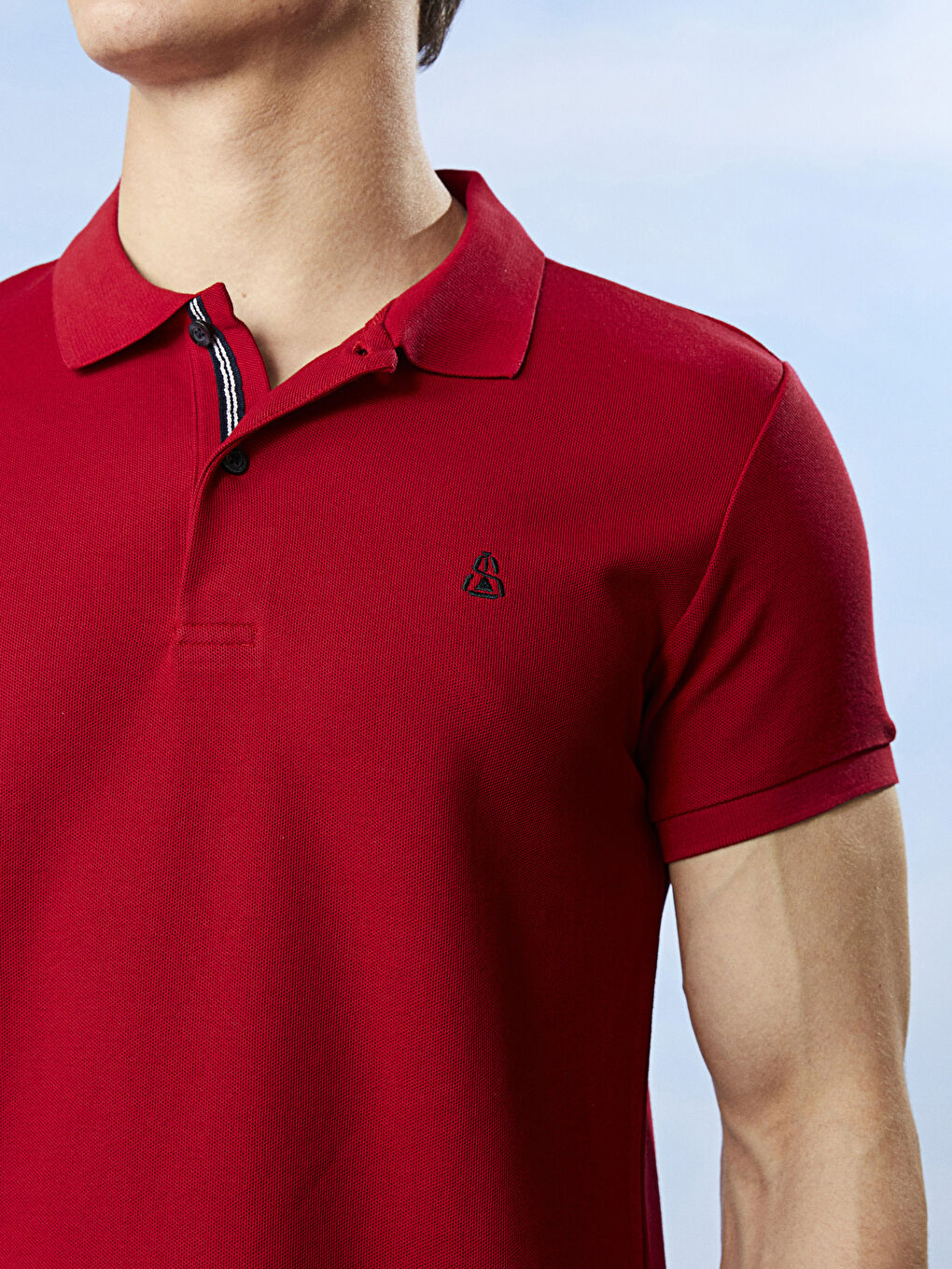 Polo Neck Short Sleeve Men's T-Shirt-1