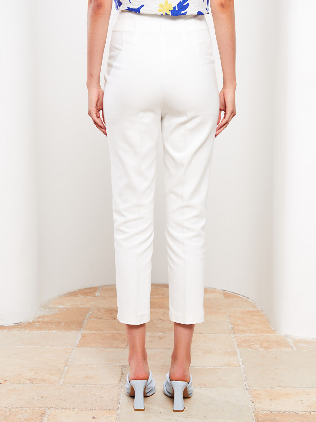 Women's High Waist Regular Fit Plain Trousers -S2EM21Z8-SDG