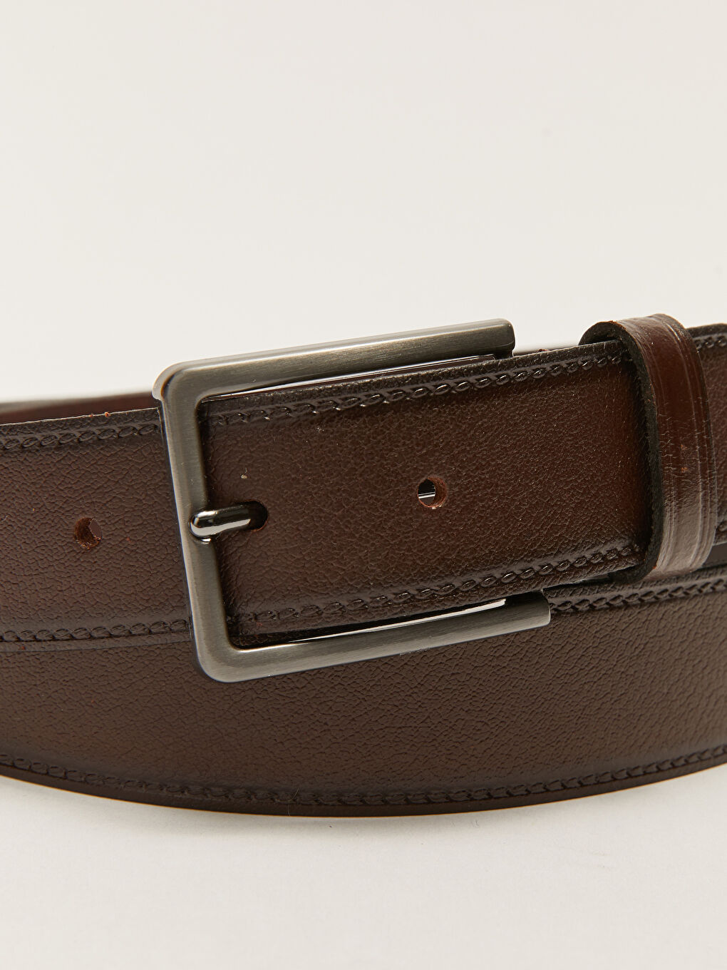 Kahverengi Deri Görünümlü Erkek Kemer-3