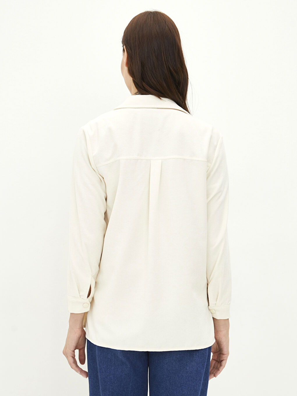 LCWAIKIKI Maternity Front Button Closure Plain Long Sleeve Velvet Maternity Shirt -S2EM63Z8-QVK