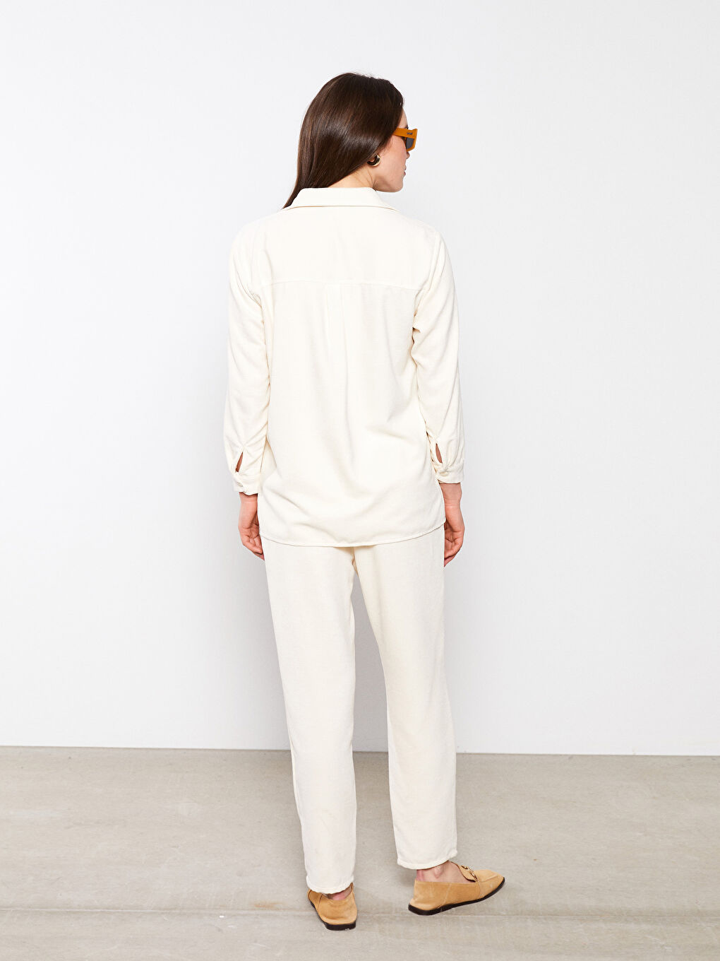 LCWAIKIKI Maternity Front Button Closure Plain Long Sleeve Velvet Maternity Shirt -S2EM63Z8-QVK