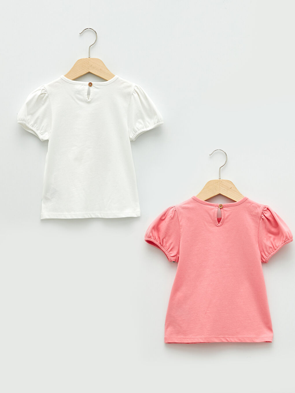 Crew Neck Short Sleeve Printed Baby Girl T-Shirt 2 Pieces-1