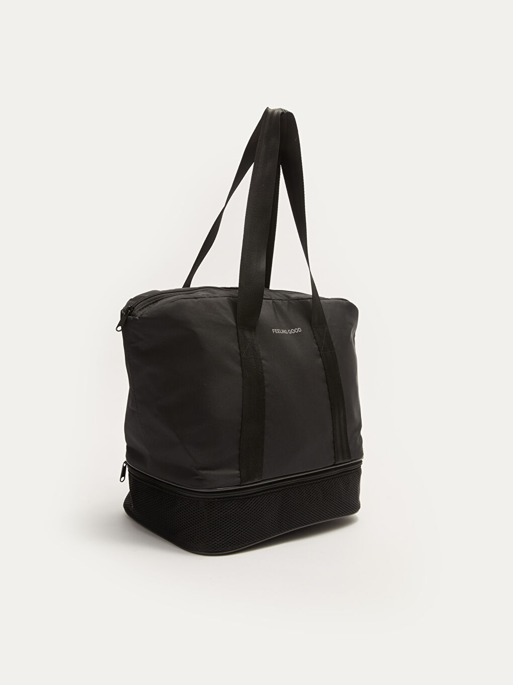 Siyah Paraşüt Kumaş Kadın Spor Çantası-3