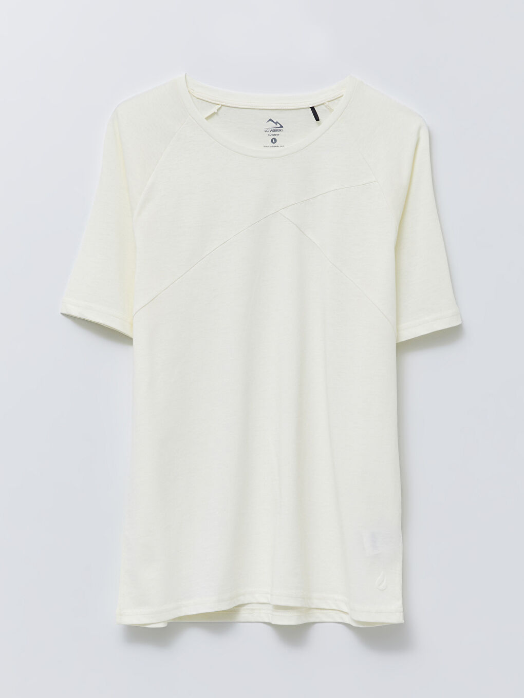 Ekru Bisiklet Yaka Kısa Kollu Erkek Tişört-4