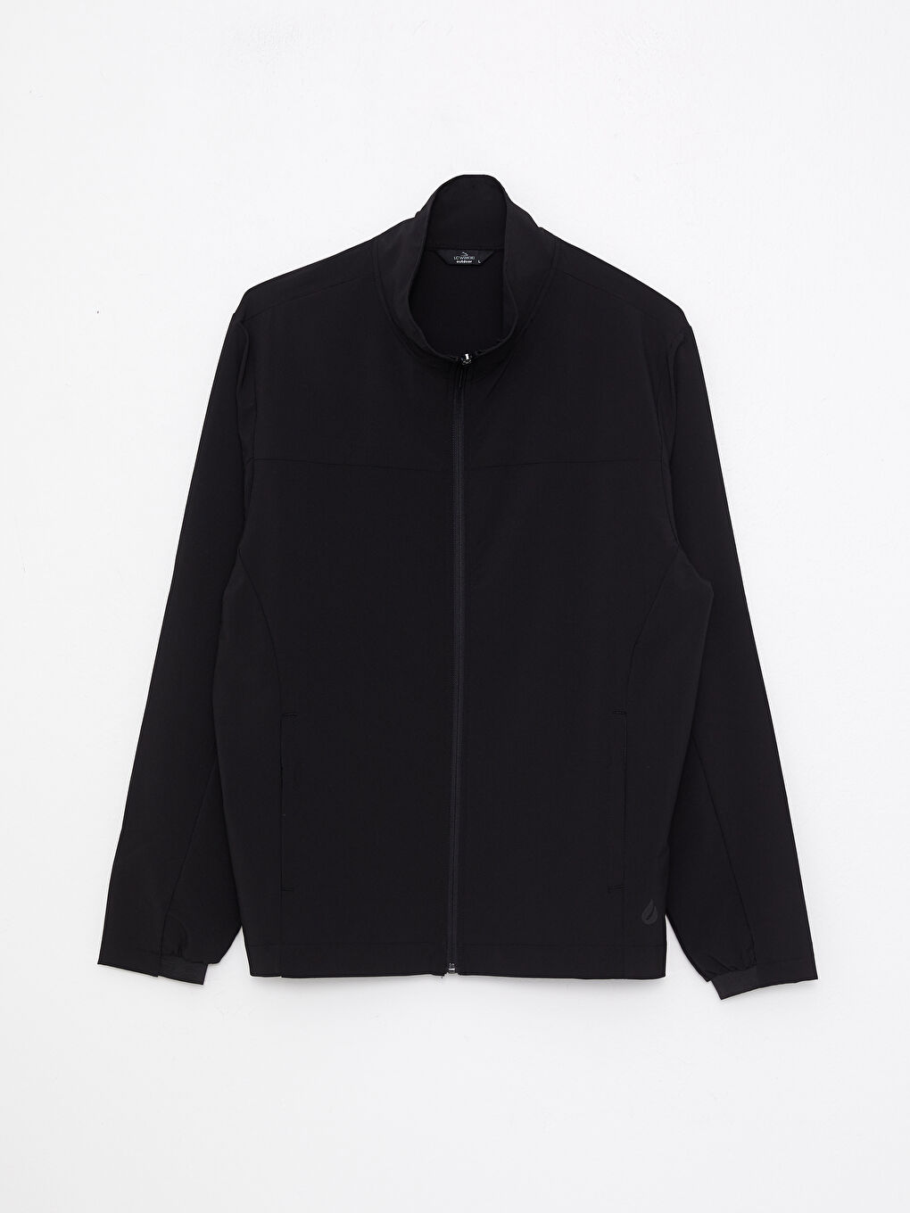 Siyah Standart Kalıp Dik Yaka Erkek Hırka-4