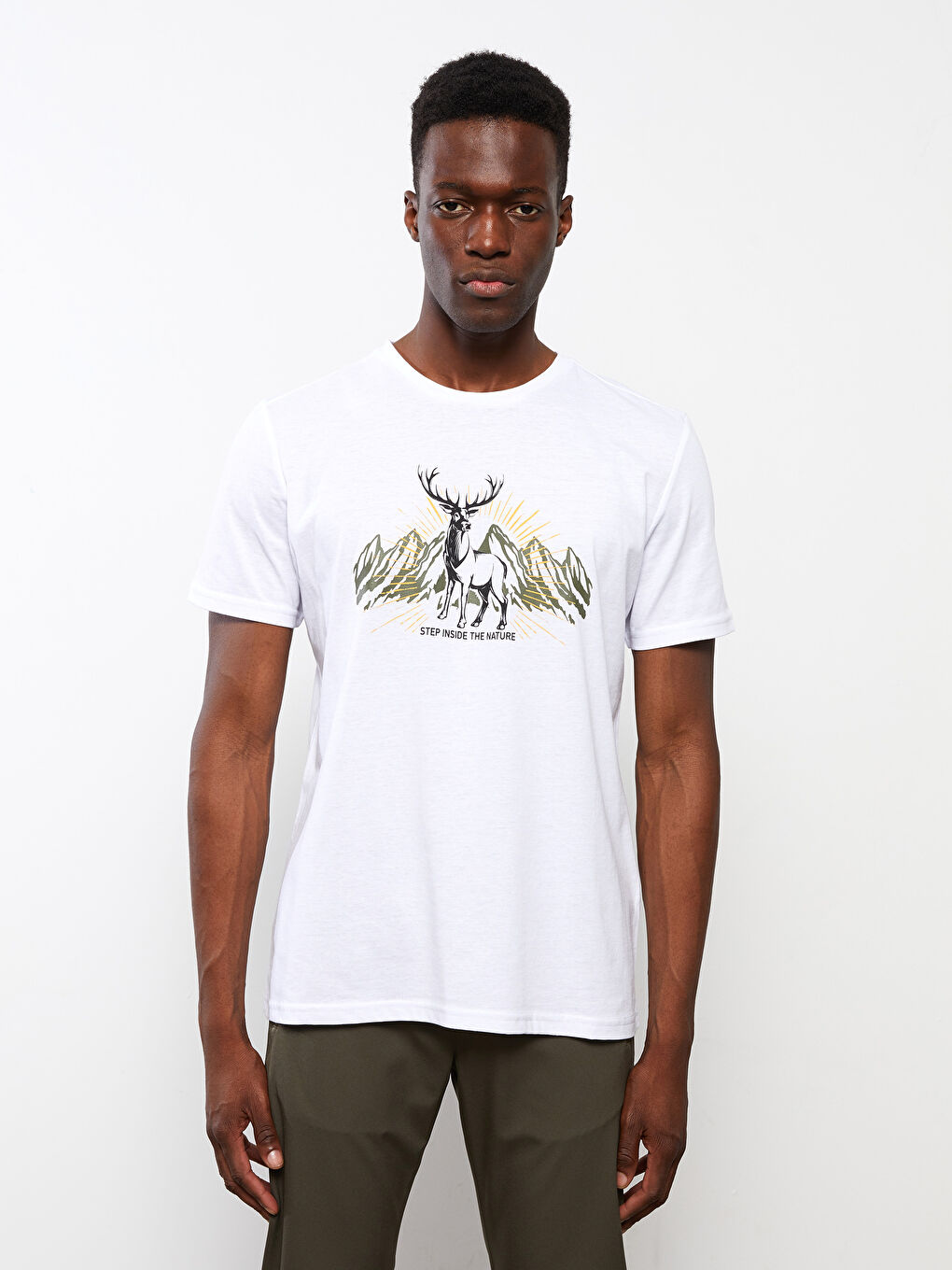 Crew Neck Short Sleeve Printed Men's T-shirt -S2EN08Z8-JYX