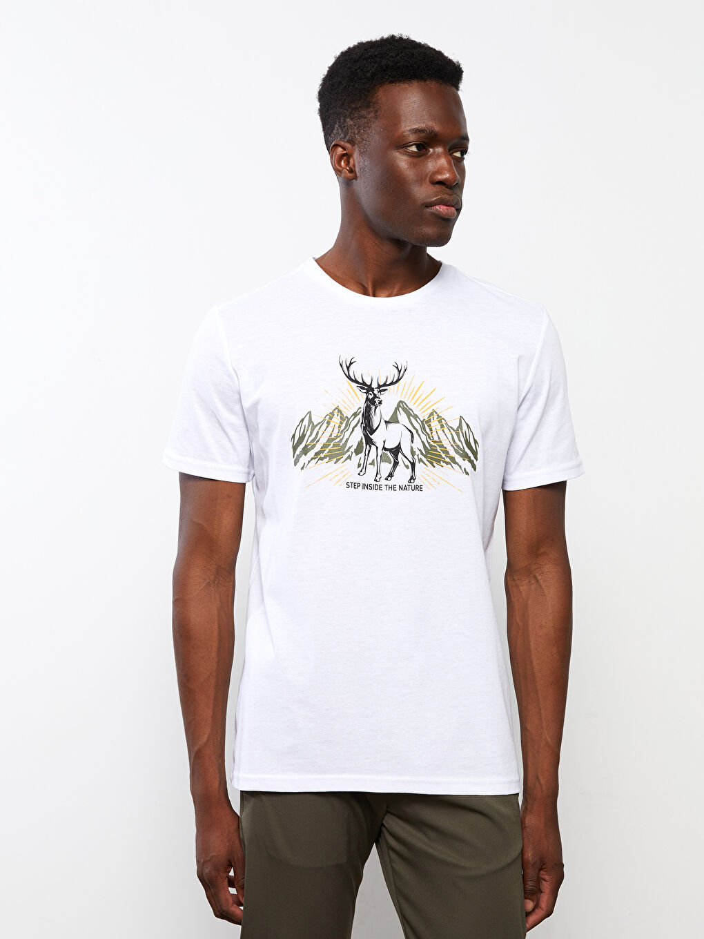 Crew Neck Short Sleeve Printed Men's T-shirt -S2EN08Z8-JYX