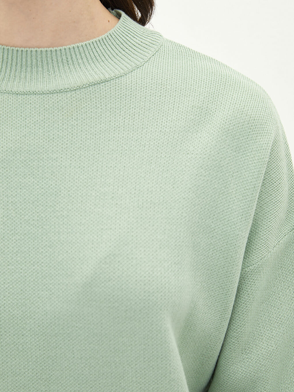 تونيك تريكو بياقة قمعية للسيدات-2