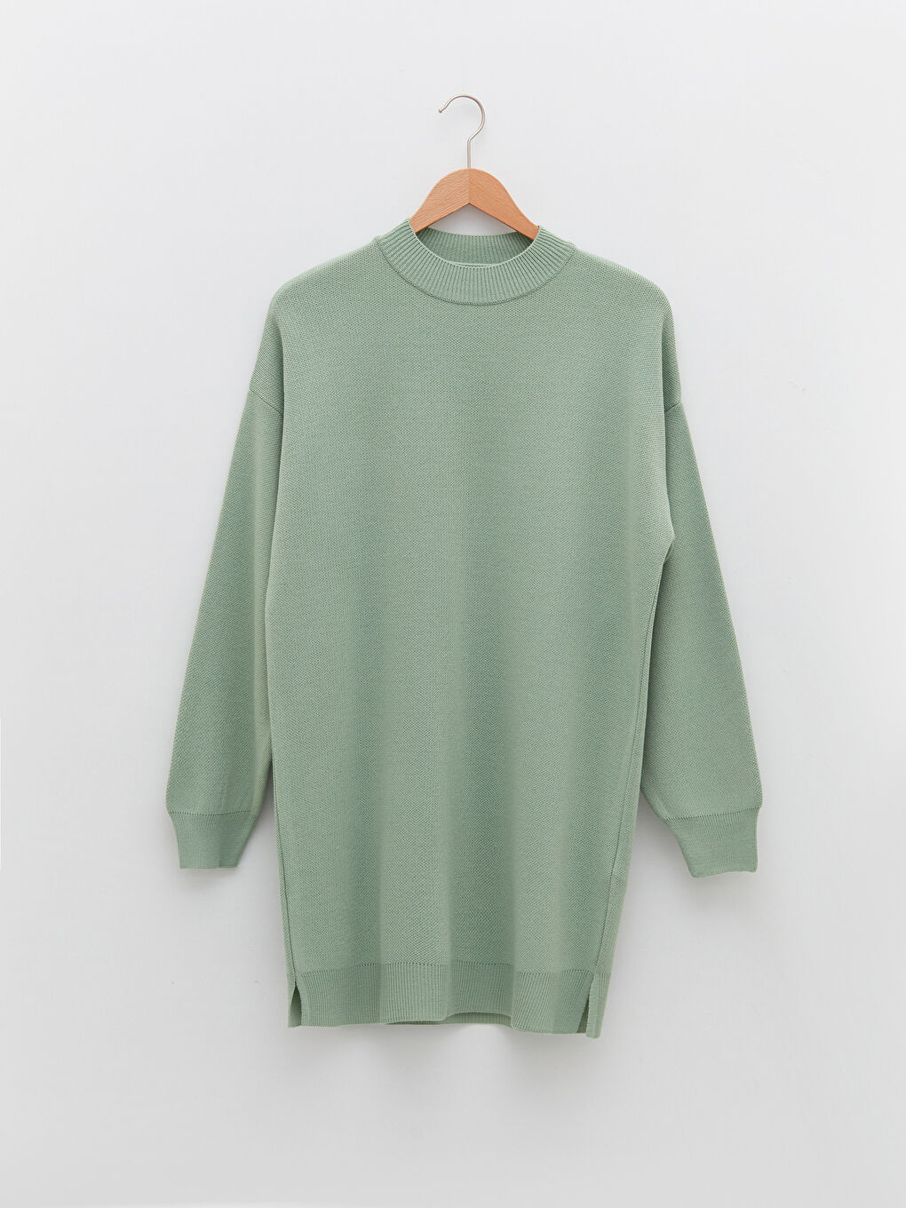 تونيك تريكو بياقة قمعية للسيدات-4