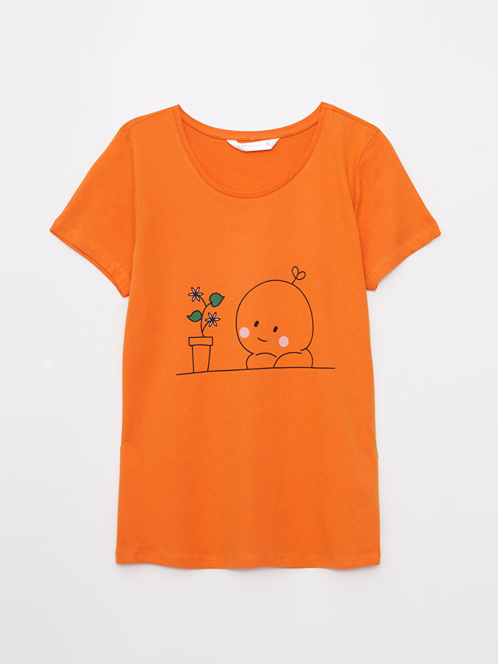 Crew Neck Printed Short Sleeve Cotton Women's Pajama Set-6