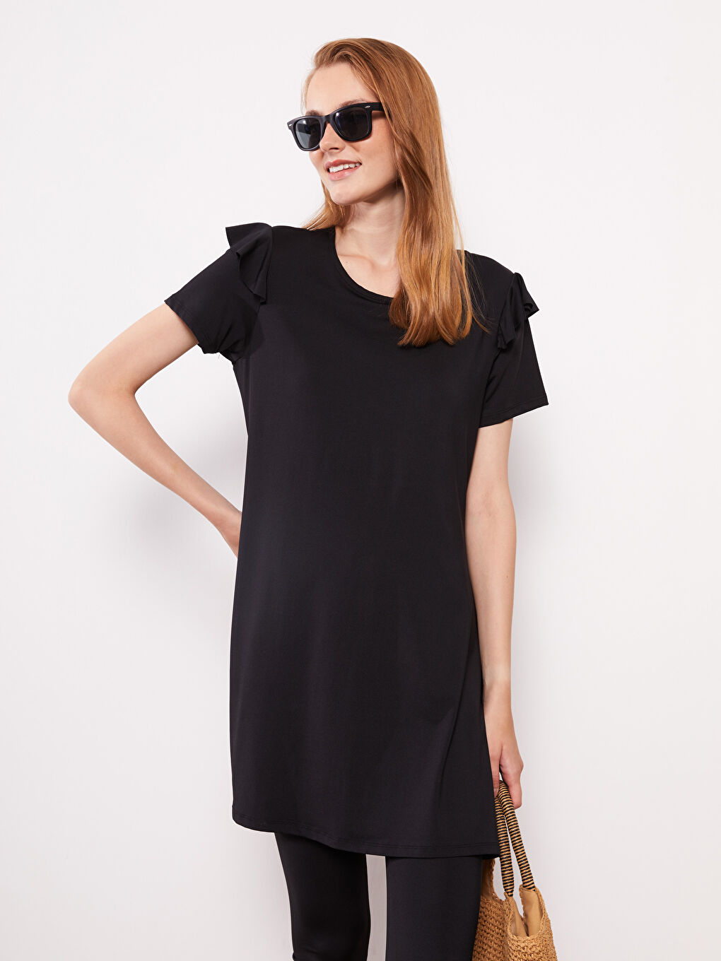Crew Neck Straight Short Sleeve Women's Hijab Swimsuit -S2EN50Z8-CVL