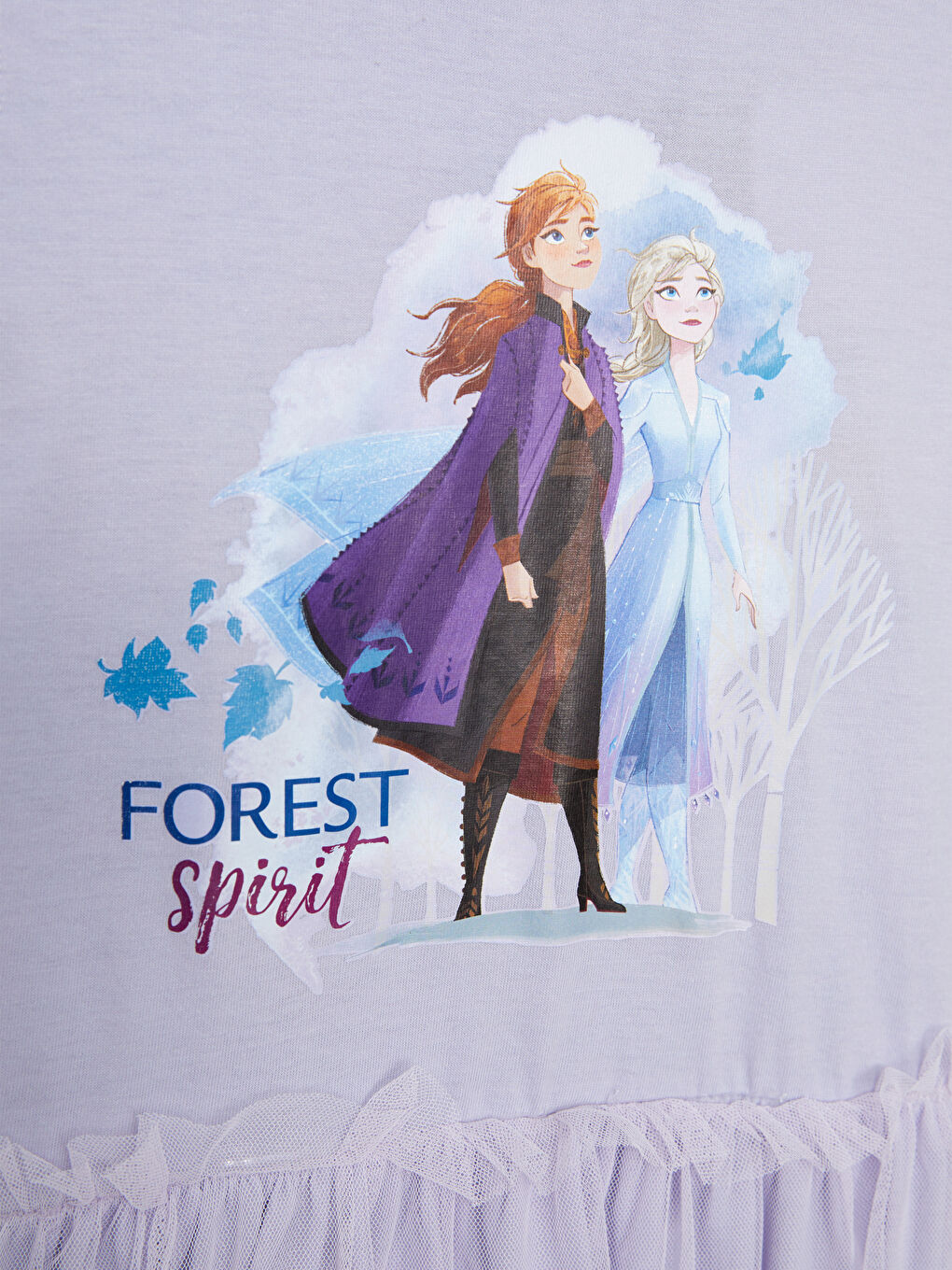 Crew Neck Frozen Printed Short Sleeve Girl Dress-2