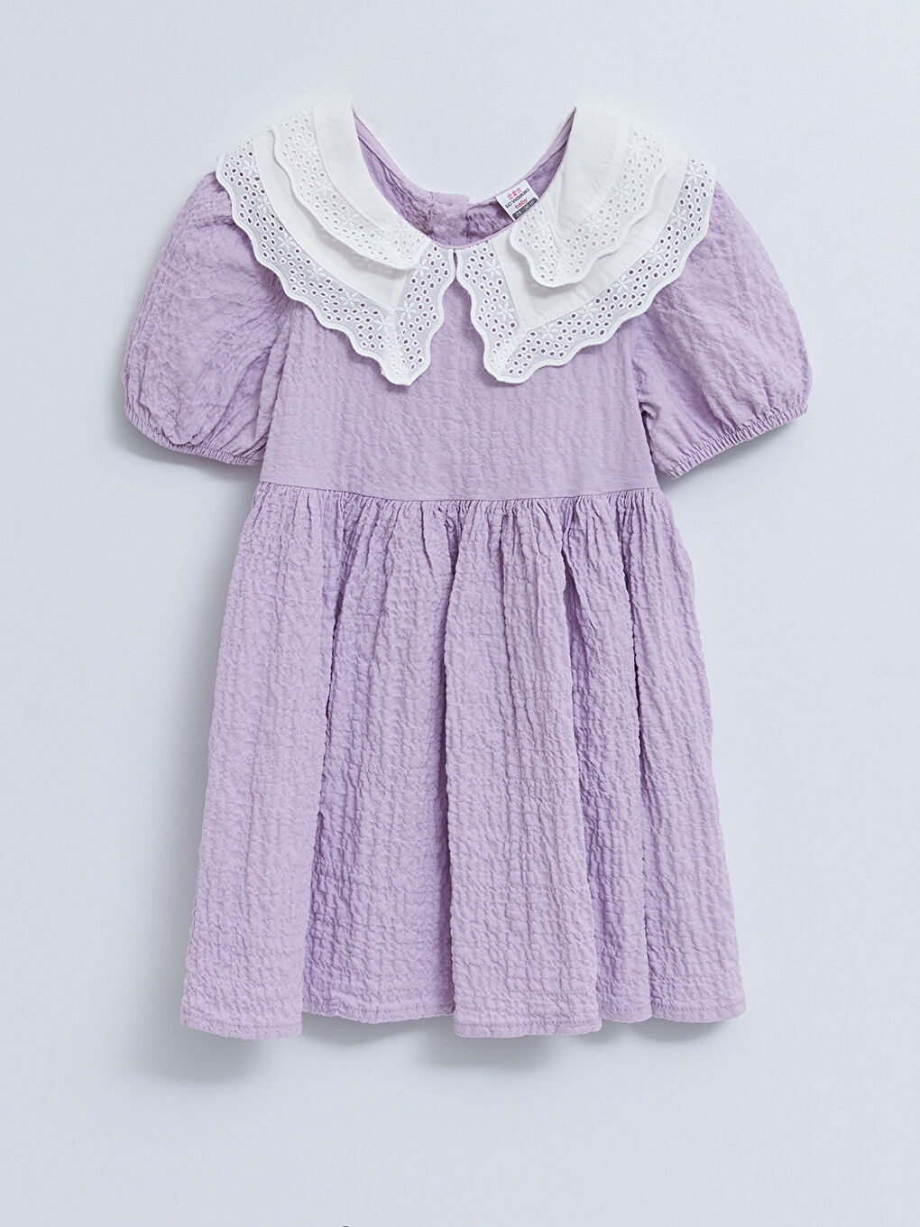 Baby Collar Short Sleeve Basic Baby Girl Dress