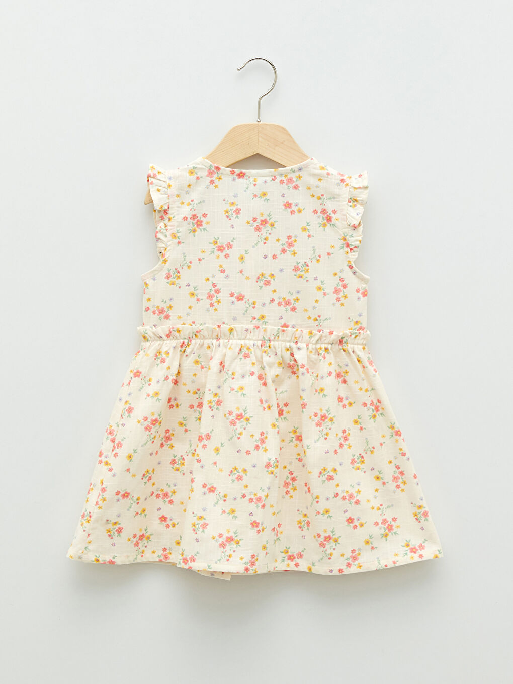 Платье для малышки девочки с круглым вырезом и принтом из хлопка-1