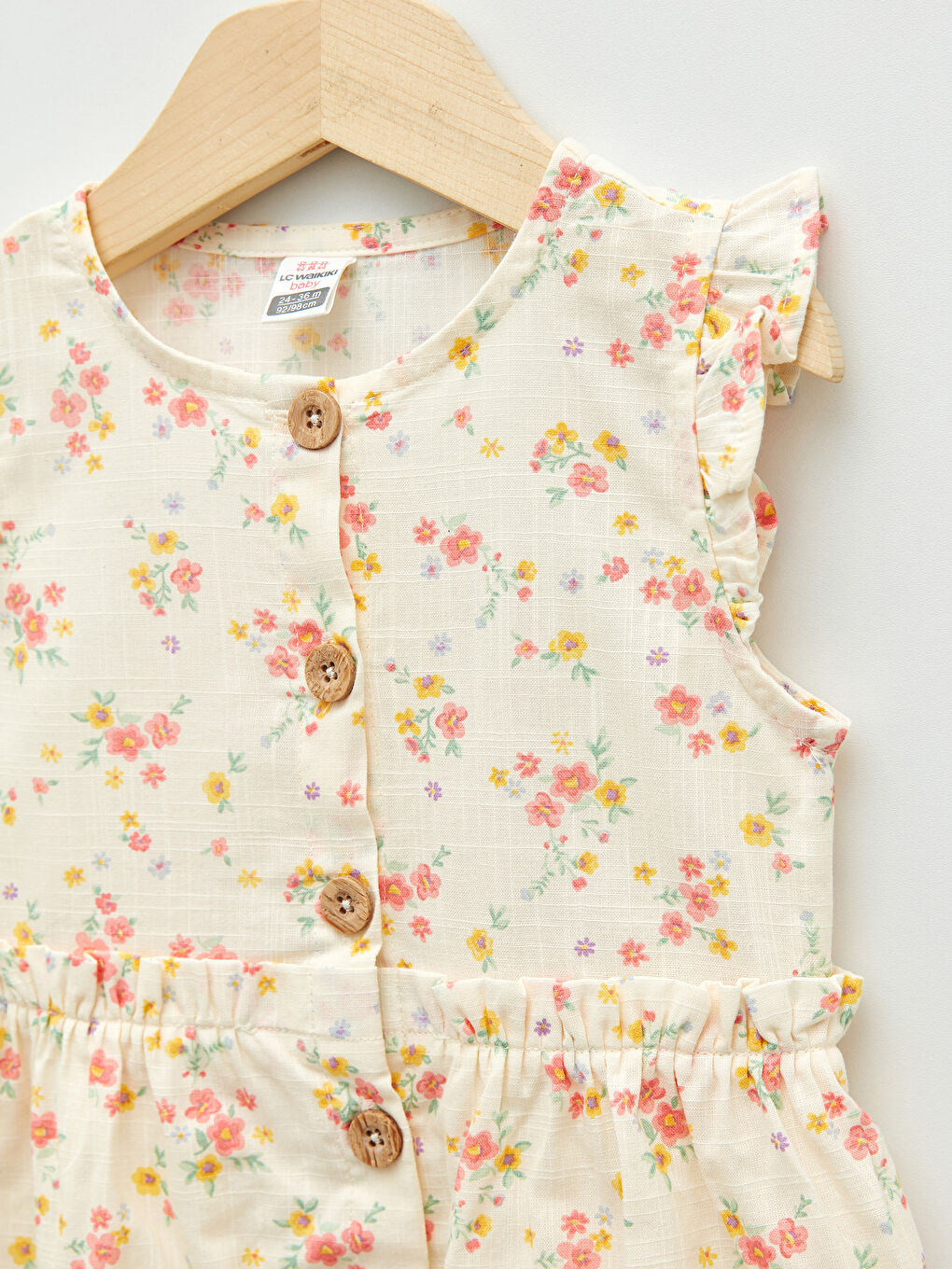 Платье для малышки девочки с круглым вырезом и принтом из хлопка-2