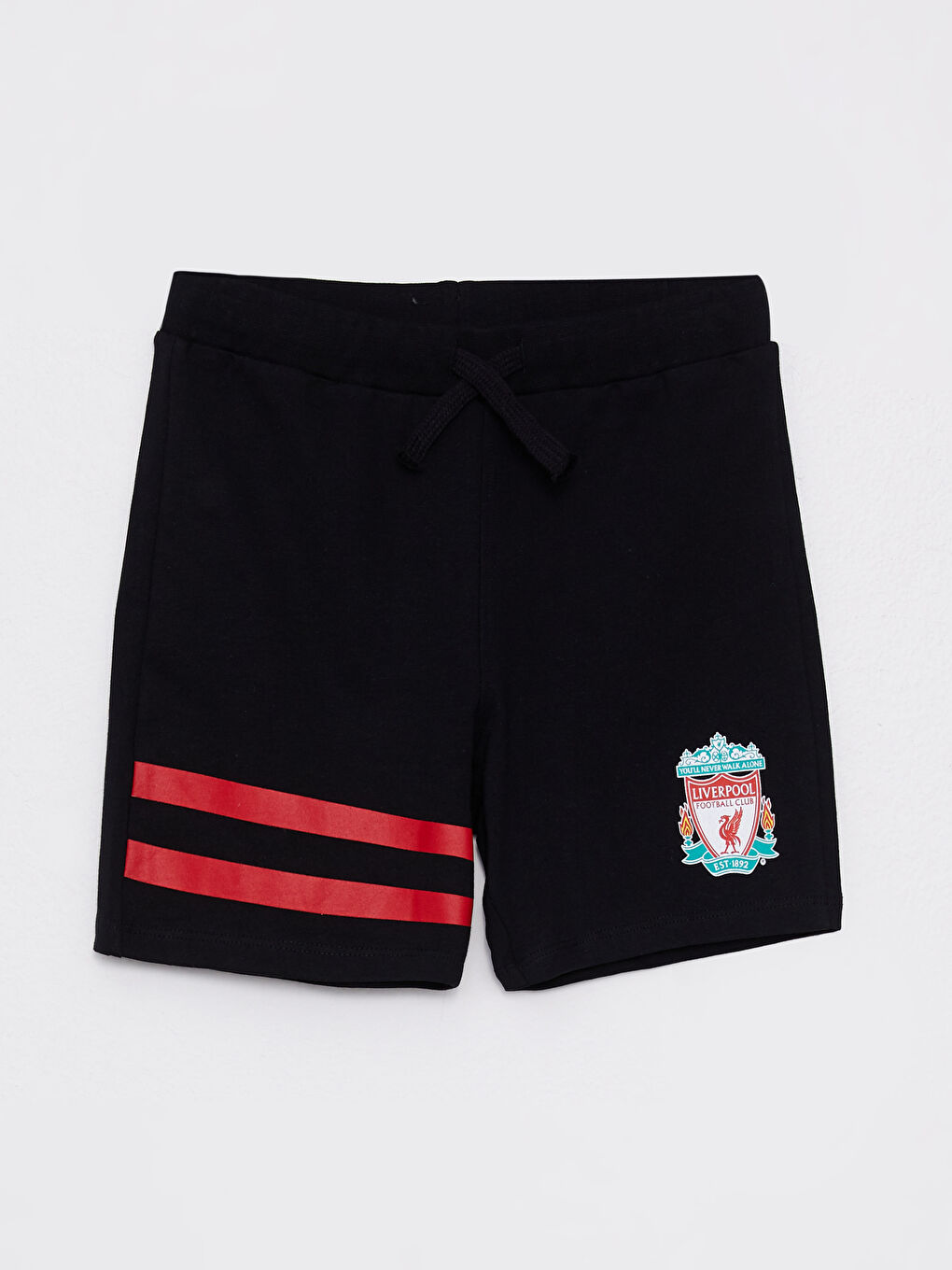 Siyah Beli Lastikli Liverpool Baskılı Erkek Çocuk Şort