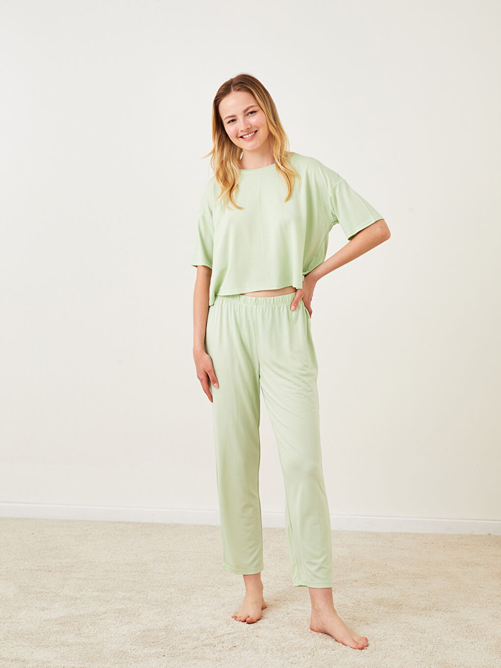 Bas de pyjama réguliers à taille élastiquée pour femmes-3