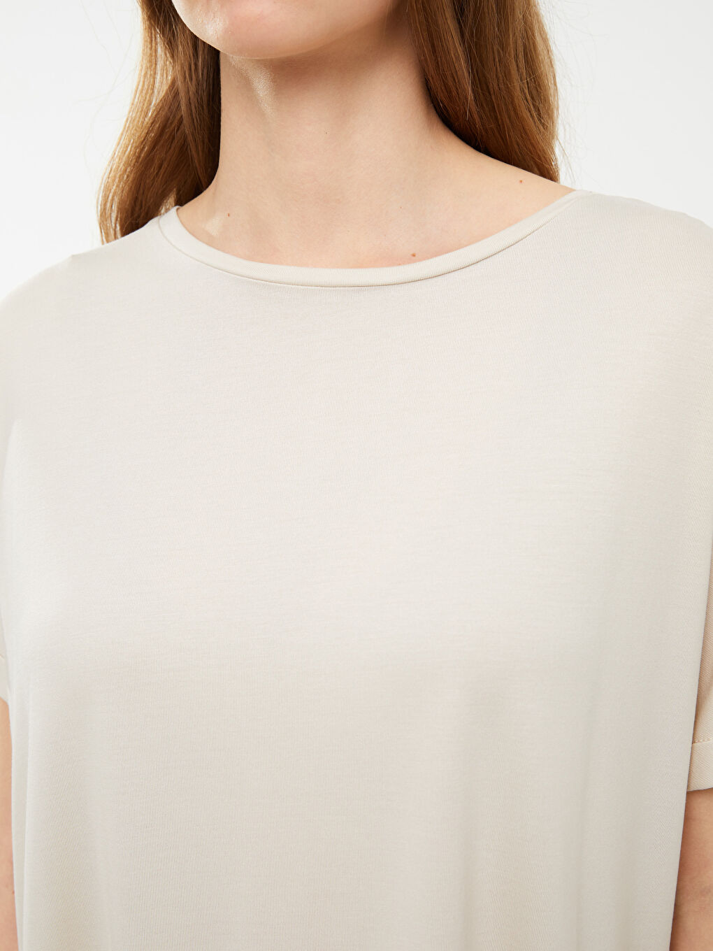 Gri Bisiklet Yaka Düz Kısa Kollu Kadın Pijama Takım-7