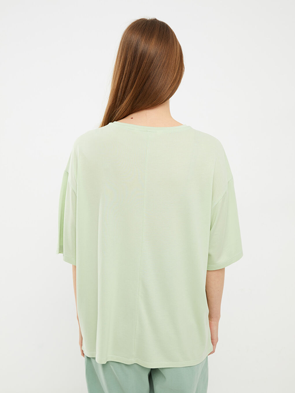Crew Neck Regular Short Sleeve Women's Pajama Top -S2EO70Z8-FZ3