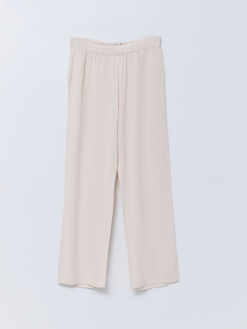 Bej Bisiklet Yaka Düz Kısa Kollu Kadın Pijama Takım-8