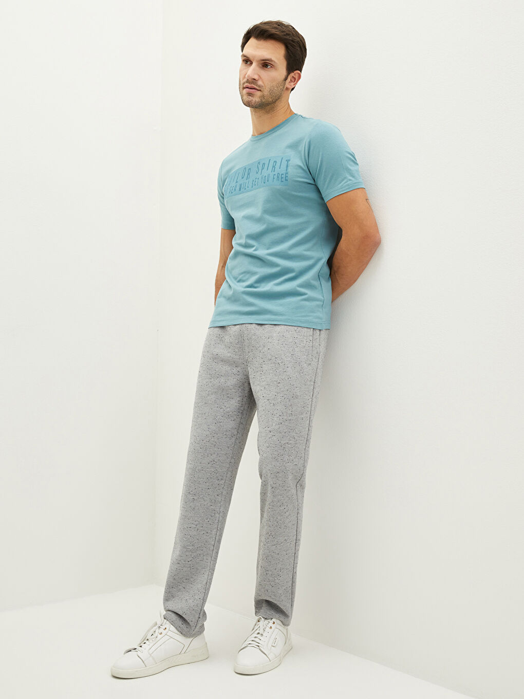 Gri Standart Kalıp Erkek Eşofman Altı-1